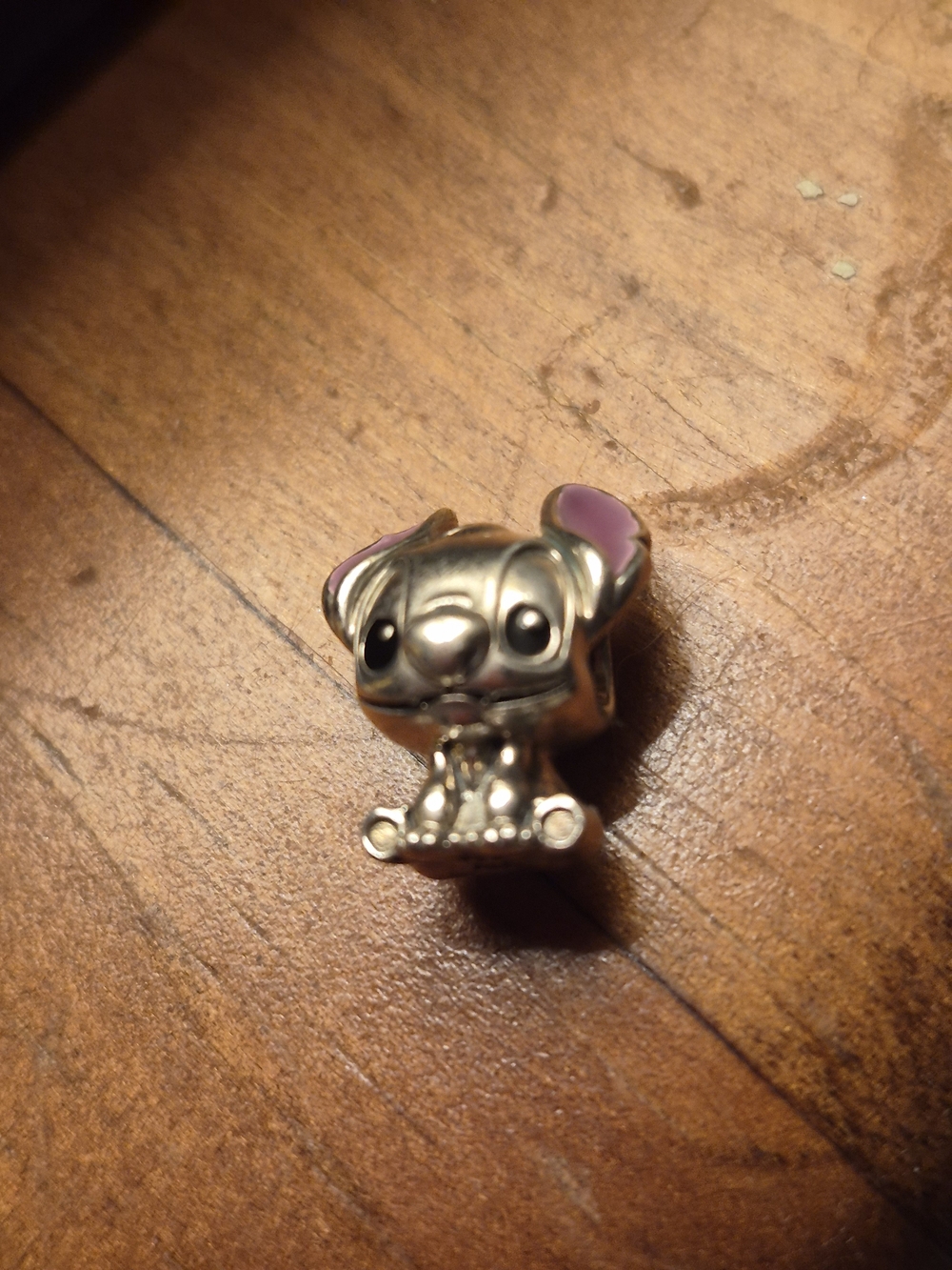 Silver Small Pet Charm with Pink Ear Accents - Pets Small Pets